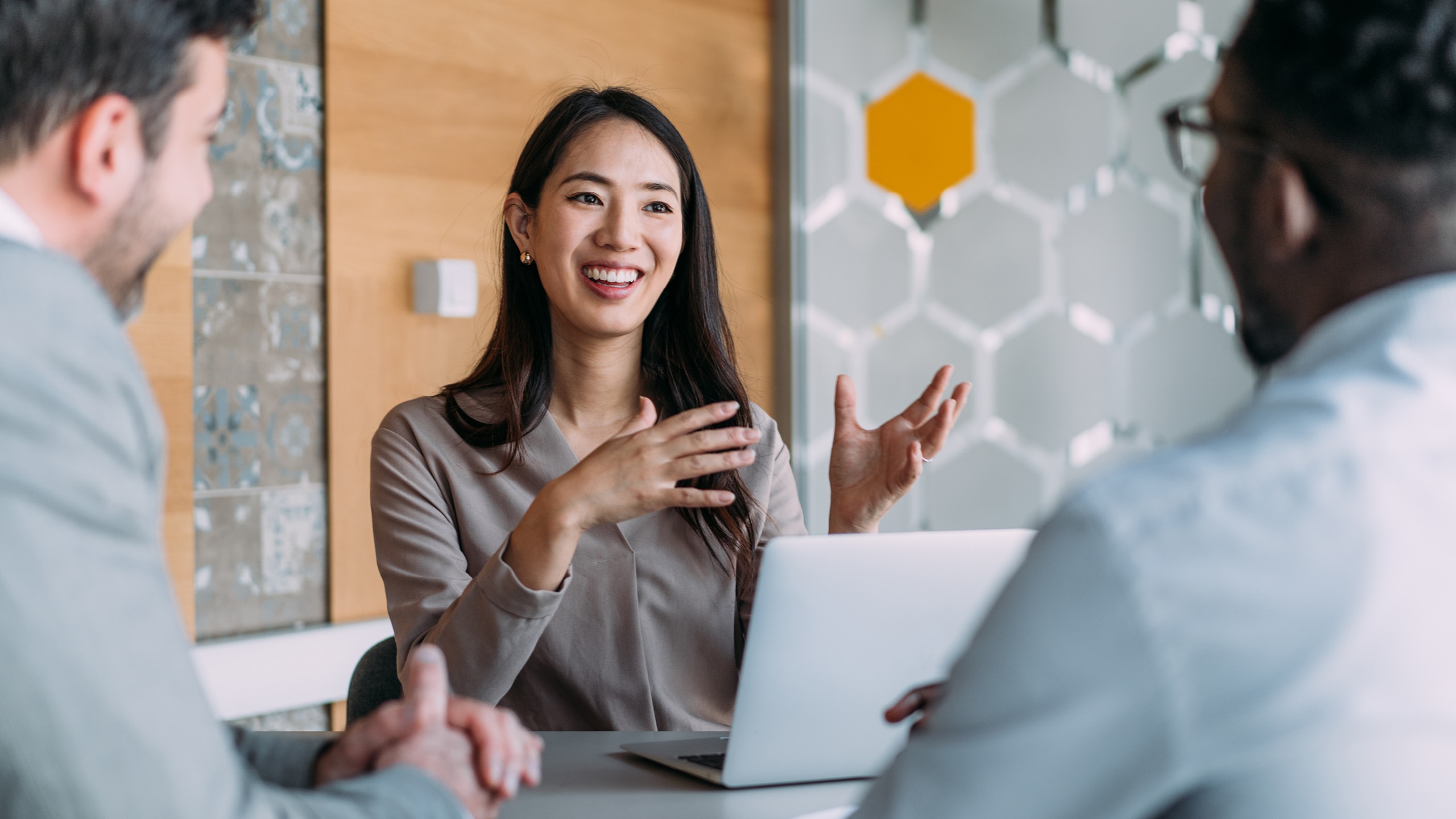 Group of business persons talking in the office